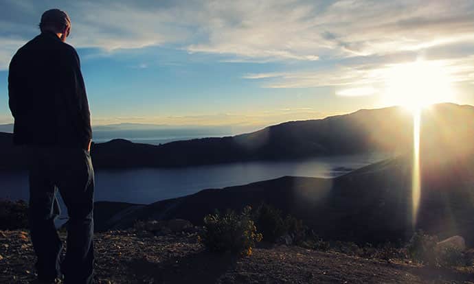 Steve and sunset on isla del sol