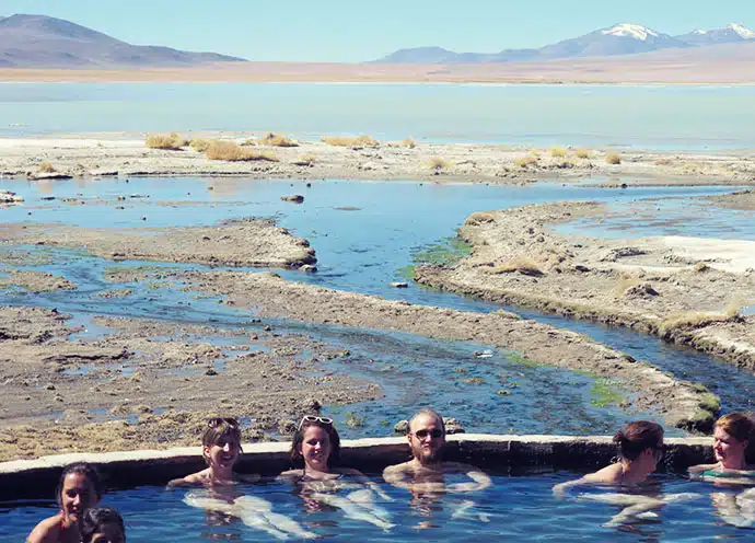 Thermal waters salt flats Bolivia