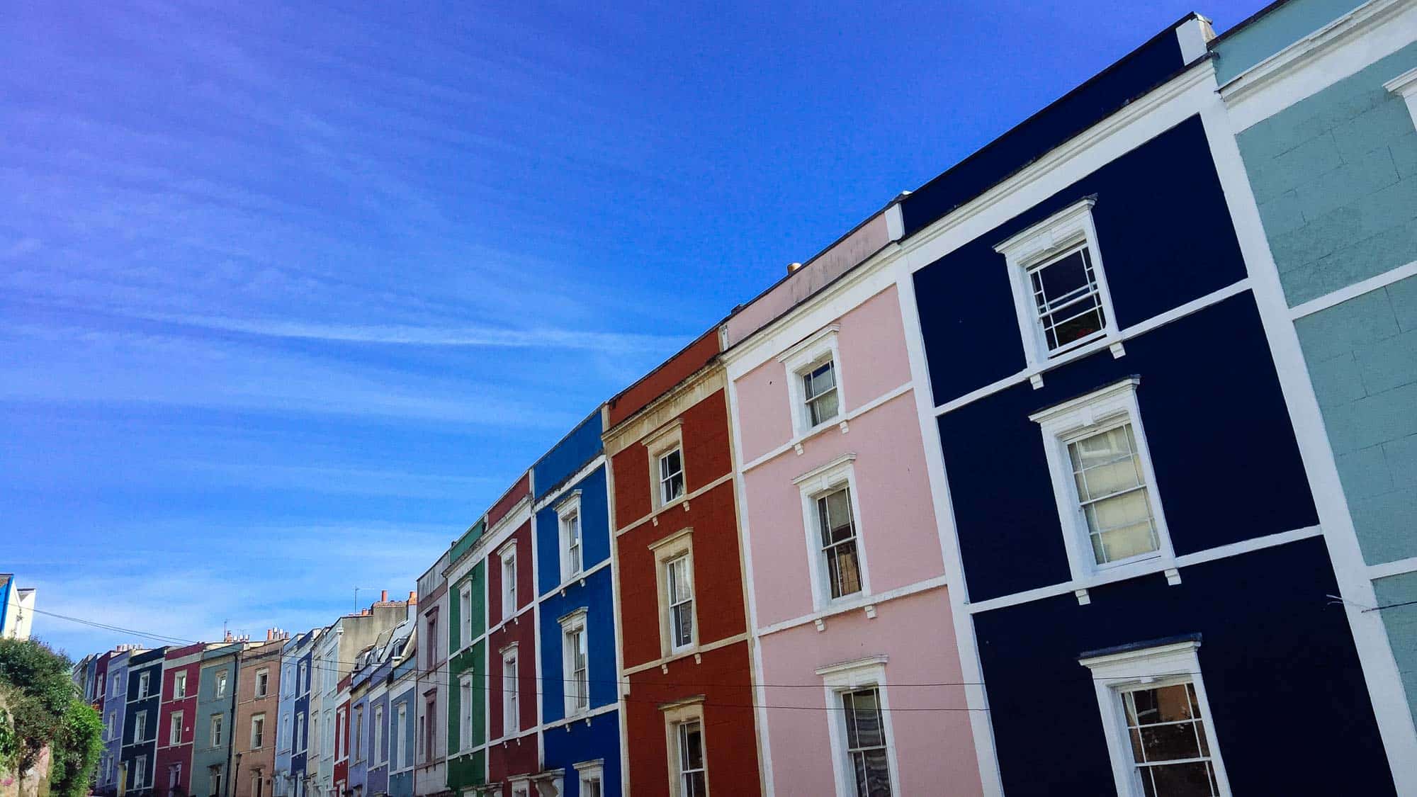 Things to do in Bristol - Colourful houses in Clifton, Bristol