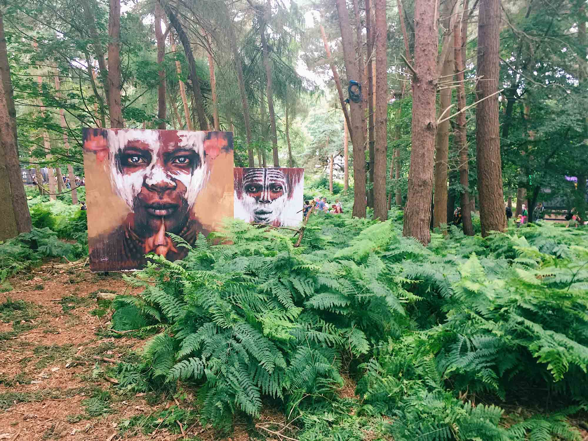 Art installations in the forest