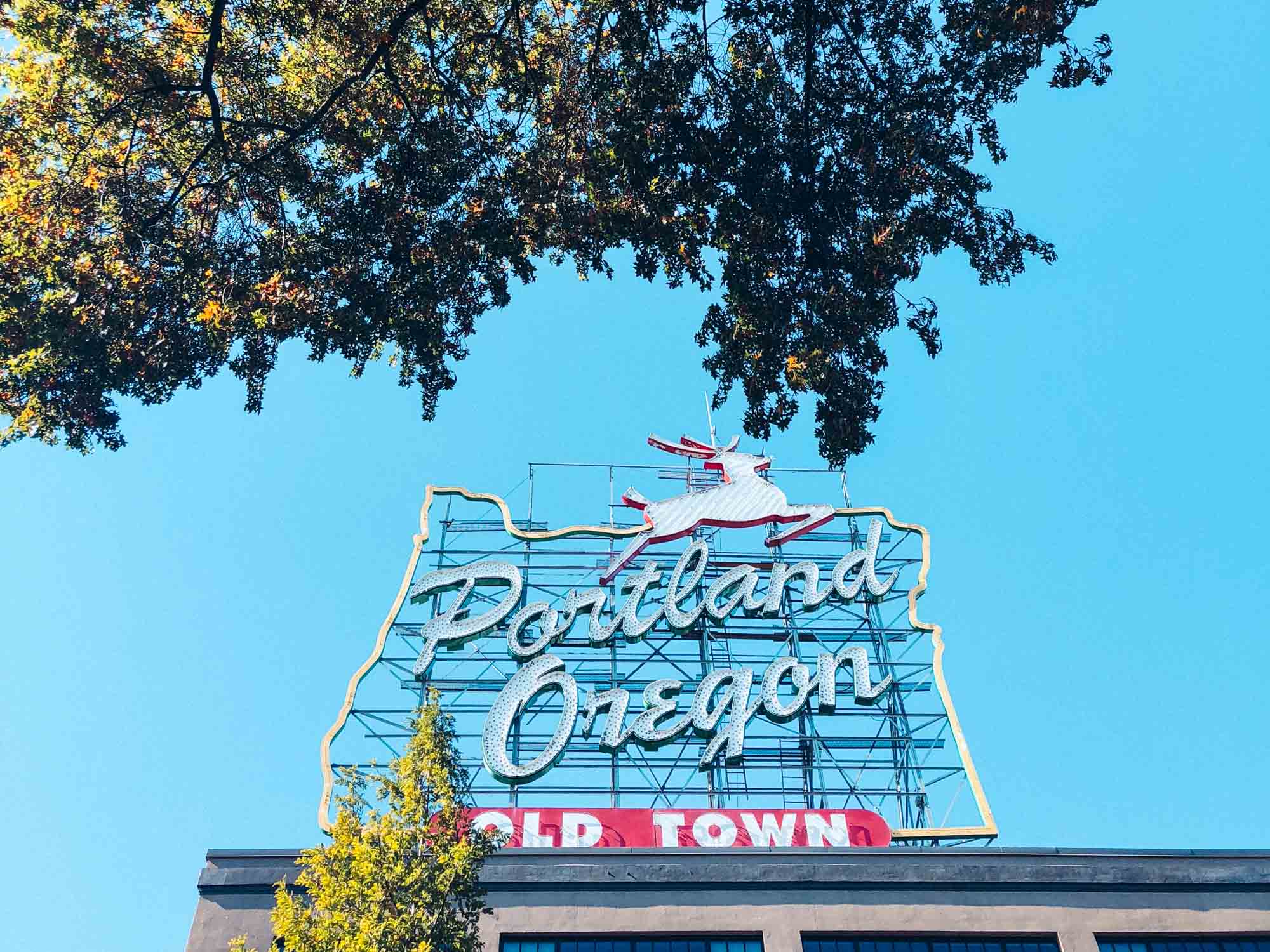 Things to do in Portland in three days: the white stag sign