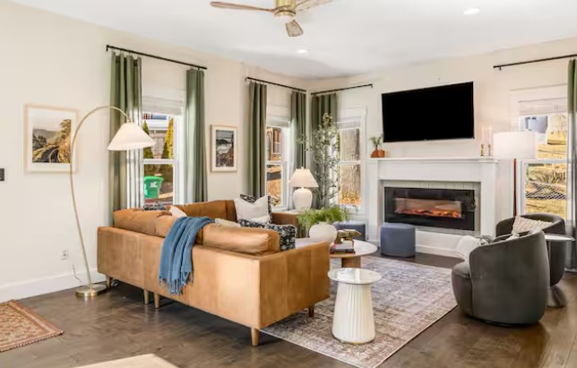 Living room at Forest Haven home in Asheville.
