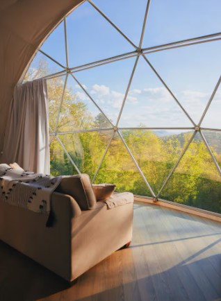 Living room at Asheville Luxury Glamping Dome