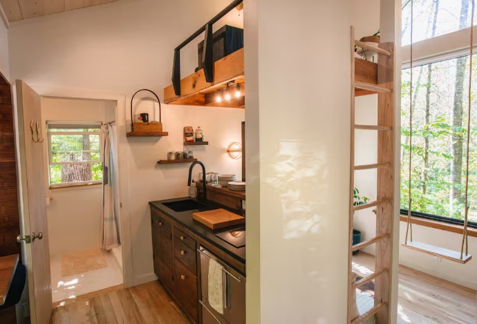 Kitchen in The Nook Airbnb Asheville.