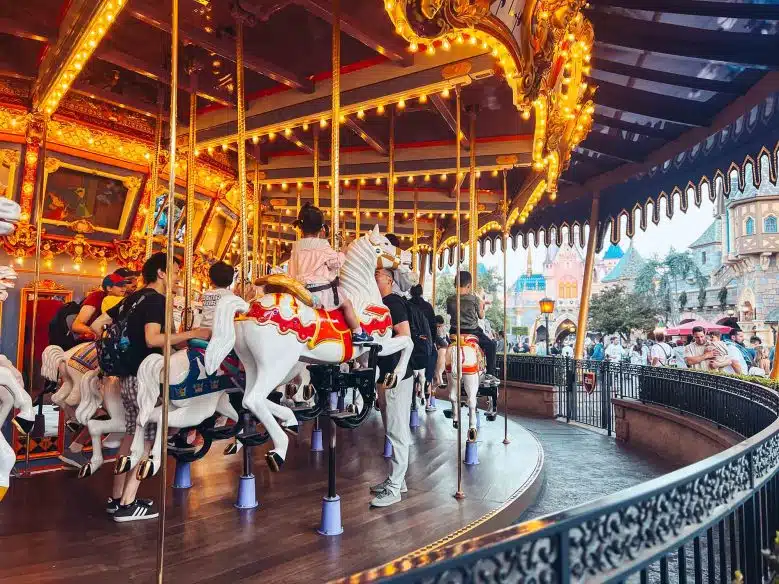 A photo of a carousel at Disneyland
