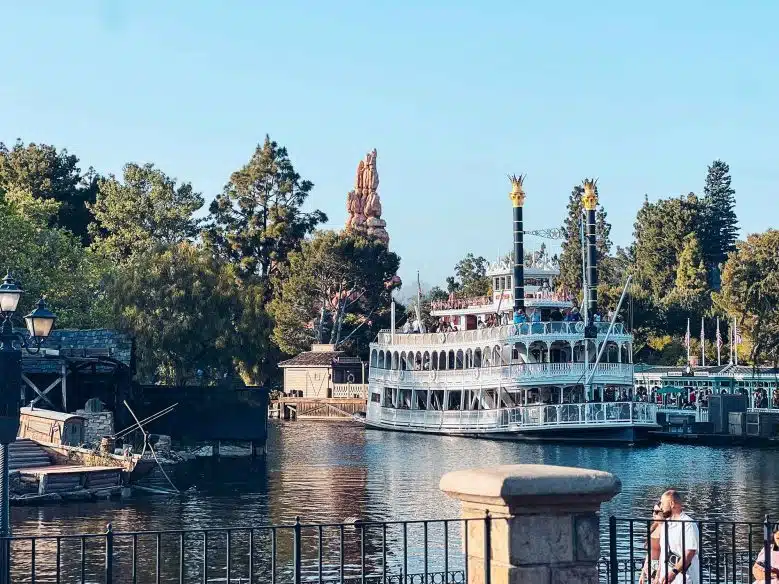 The Mark Twain Riverboat, an iconic sight in Disneyland