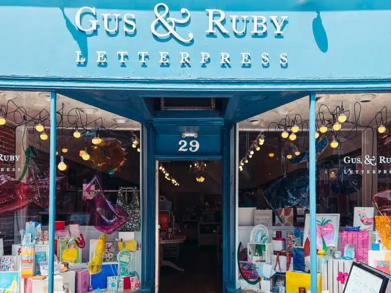Gus and Ruby Letterpress shop window