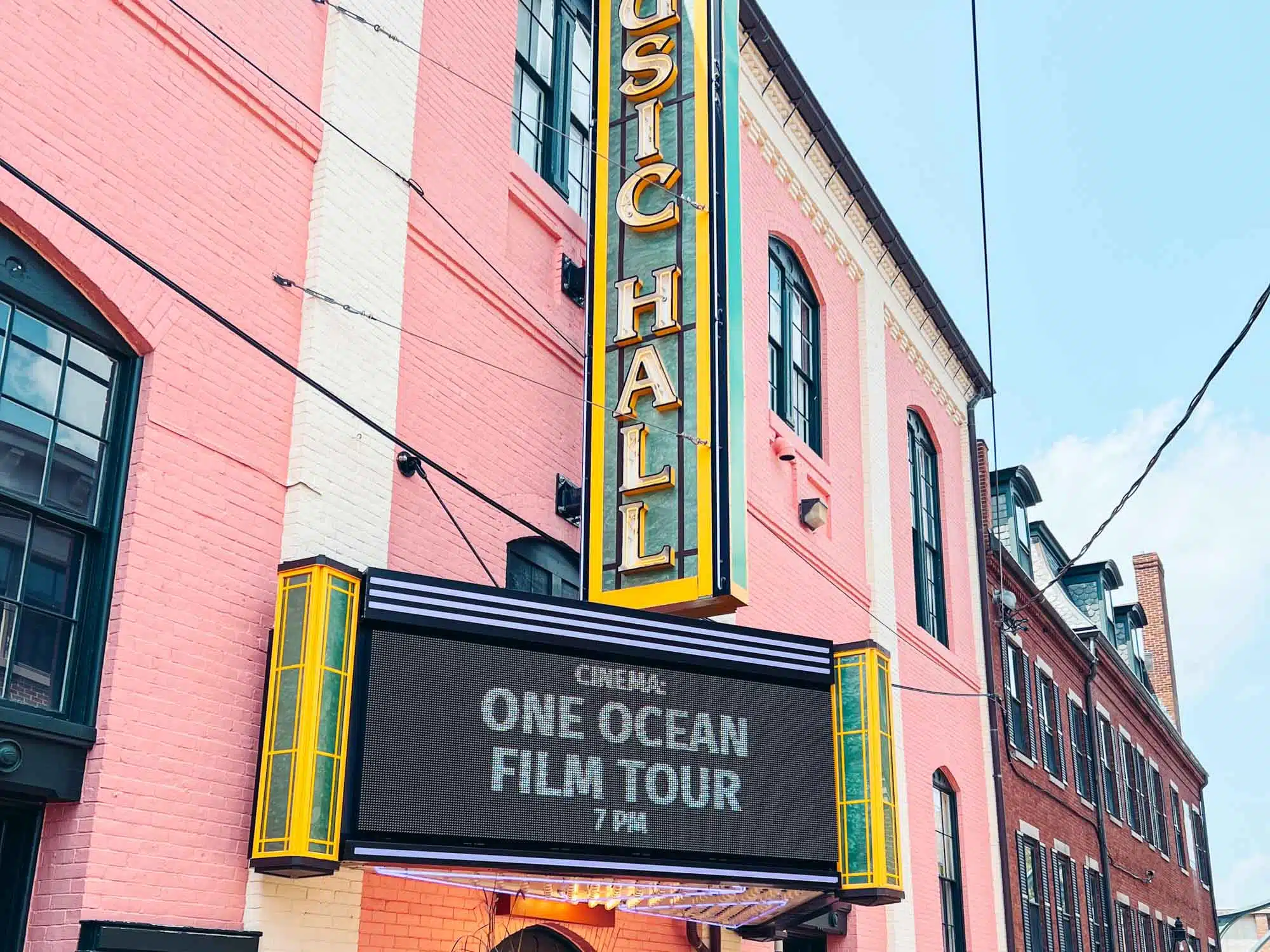 The sign of Portsmouth Music Hall
