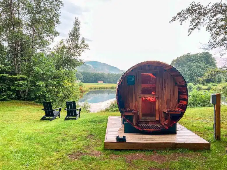 Barrell sauna at Lumen nature Retreat