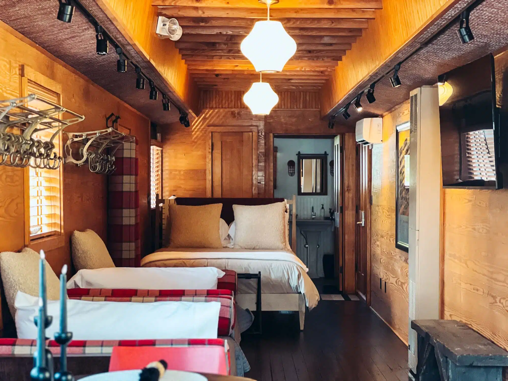 Inside Kent Collection railway carriage.