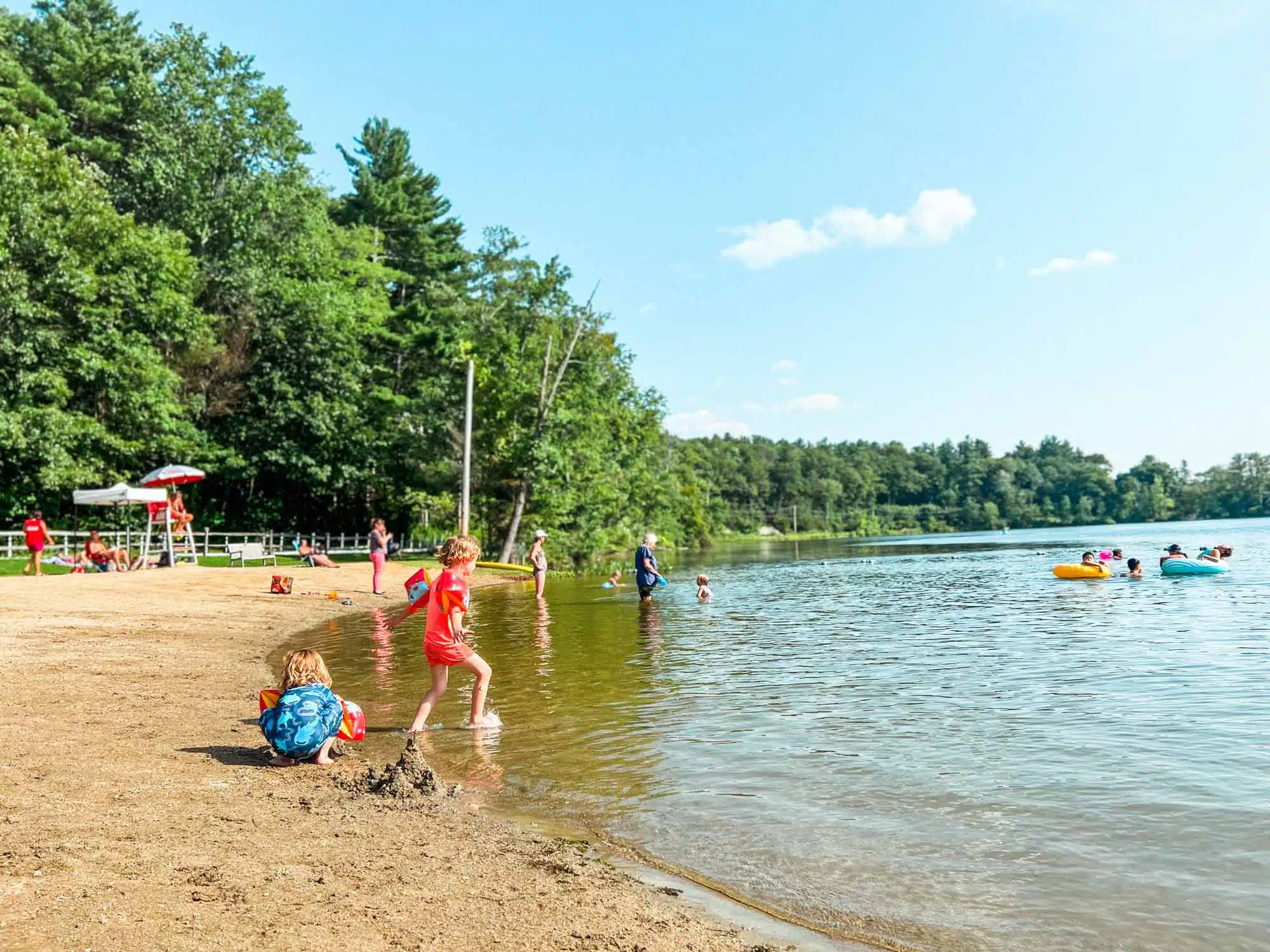 Kids playing at Lake Mansfield