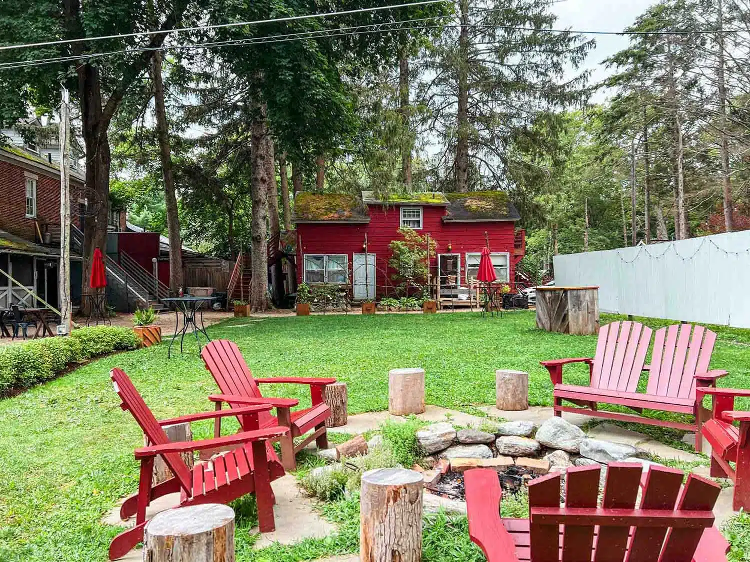 Outdoors at Race Brook Lodge.