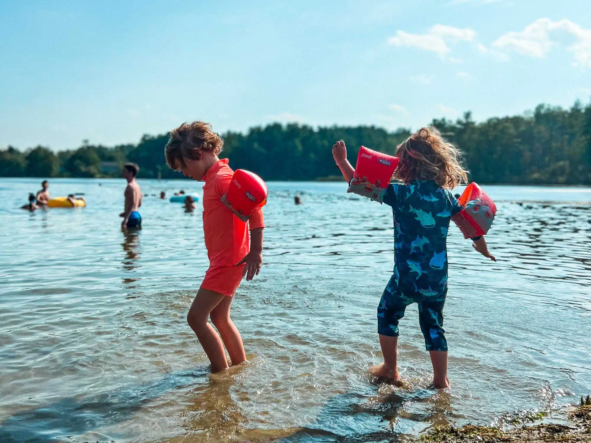 Playing at Lake Mansfield.