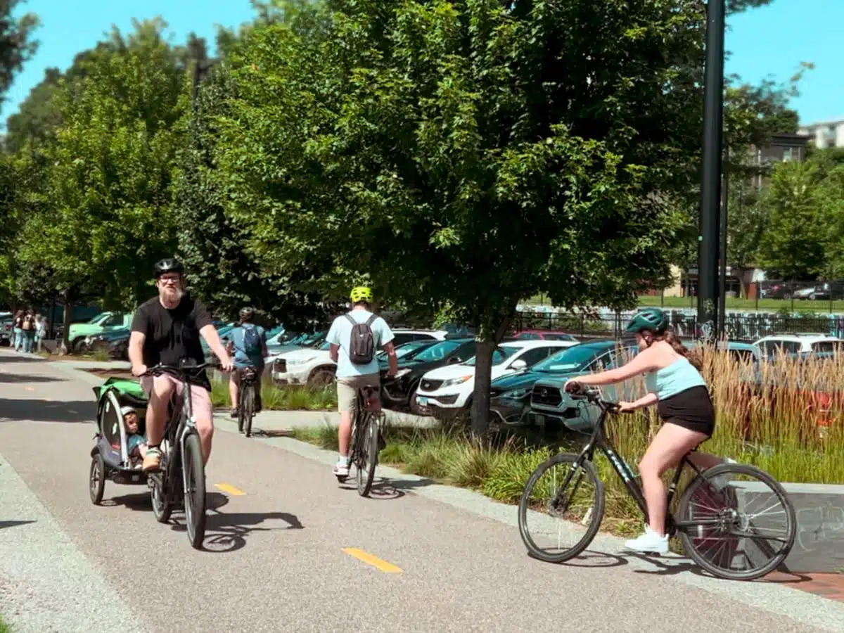 Riding a bike in Burlington