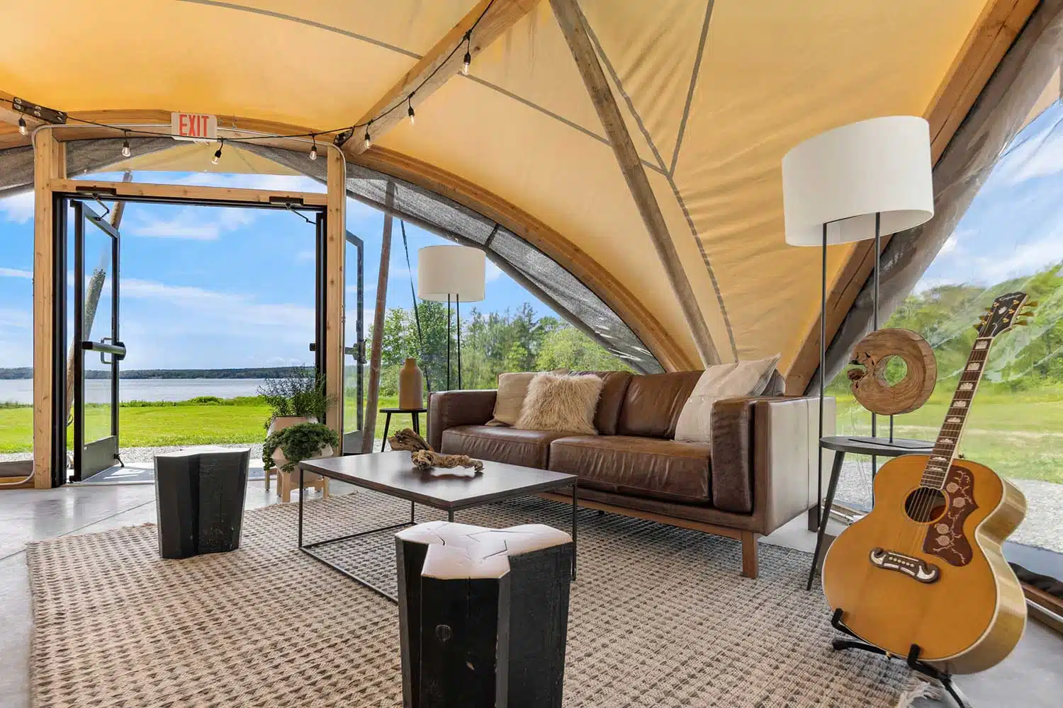 Living area at Under Canvas Acadia