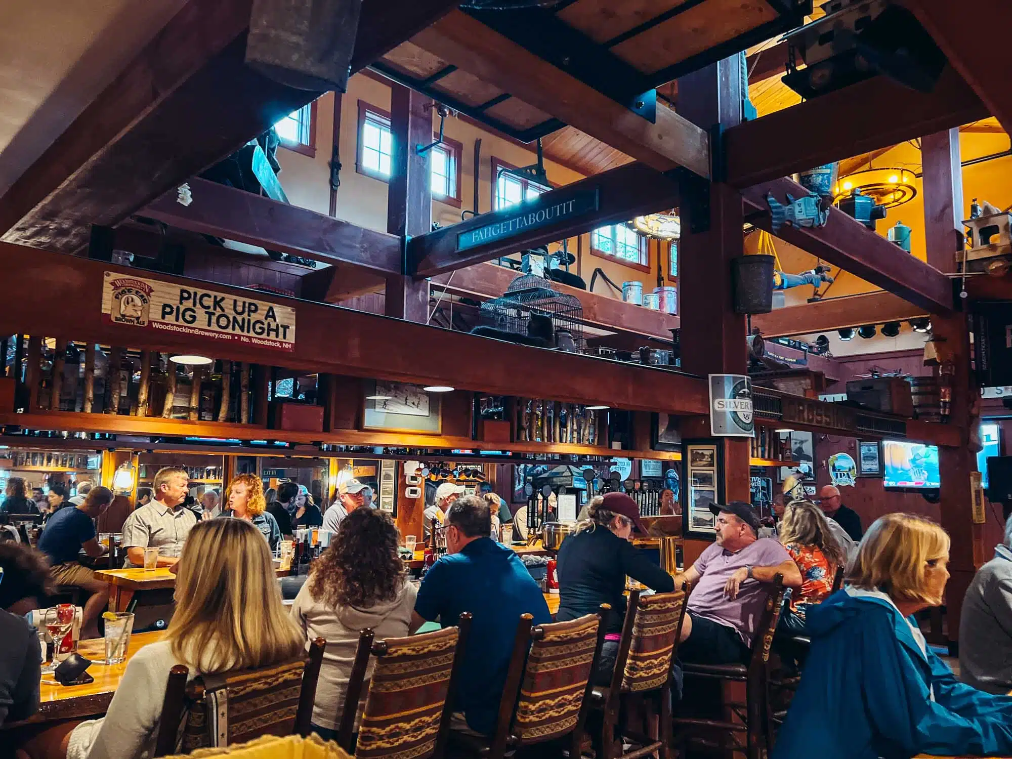 Inside Woodstock Inn Brewery.