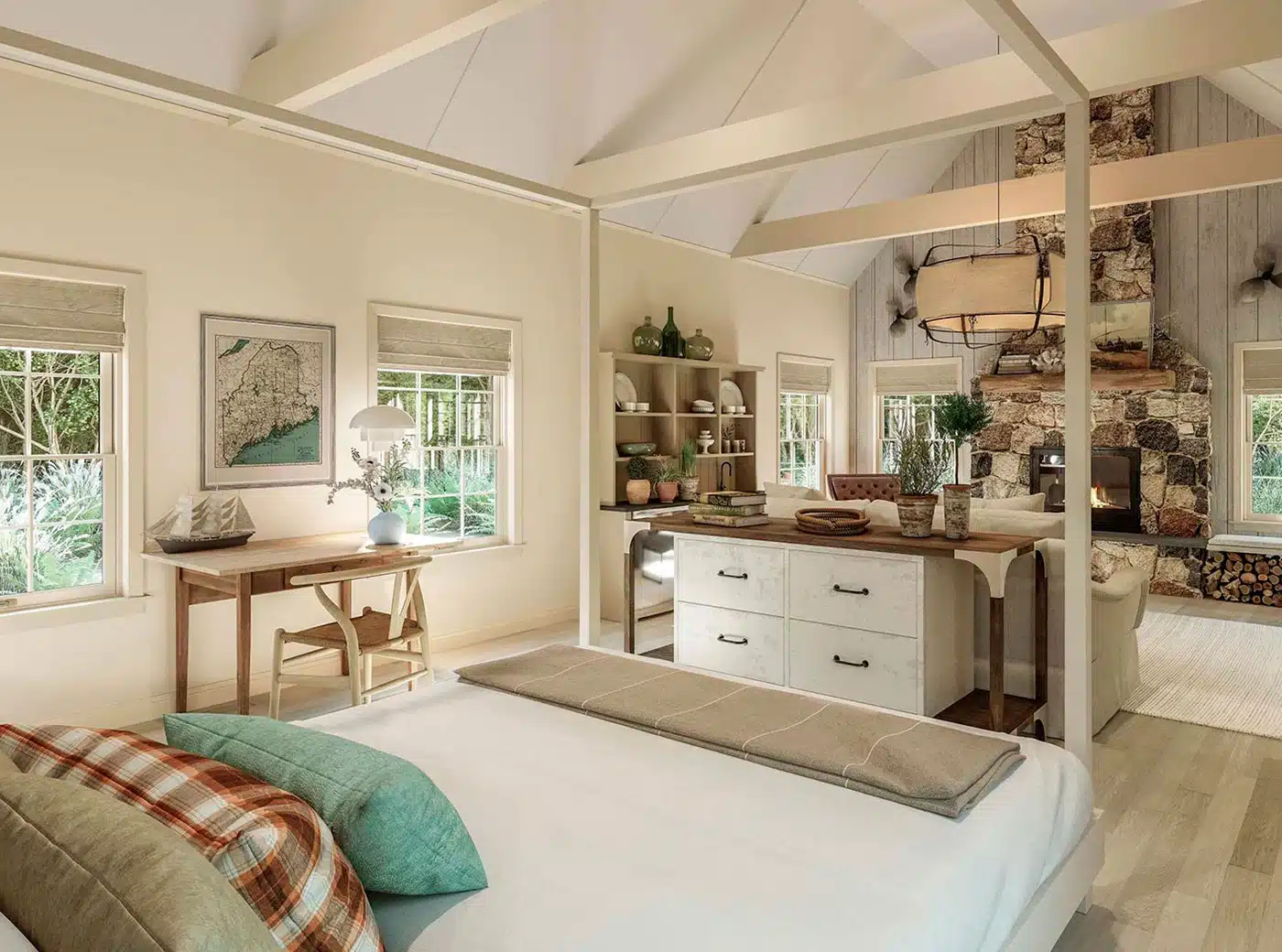 Room at Hidden Pond Resort, Maine.