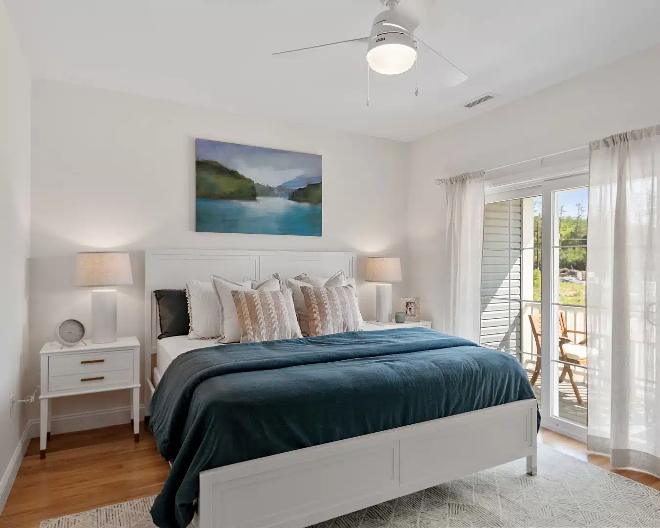 Bedroom at Owls Nest accommodation.