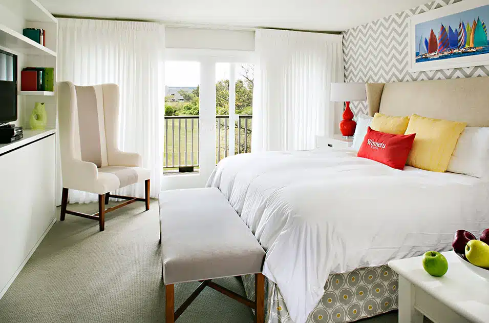 Bedroom at the Winnetu Oceanside Resort.