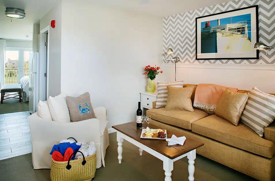 Living area at the Winnetu Oceanside Resort.