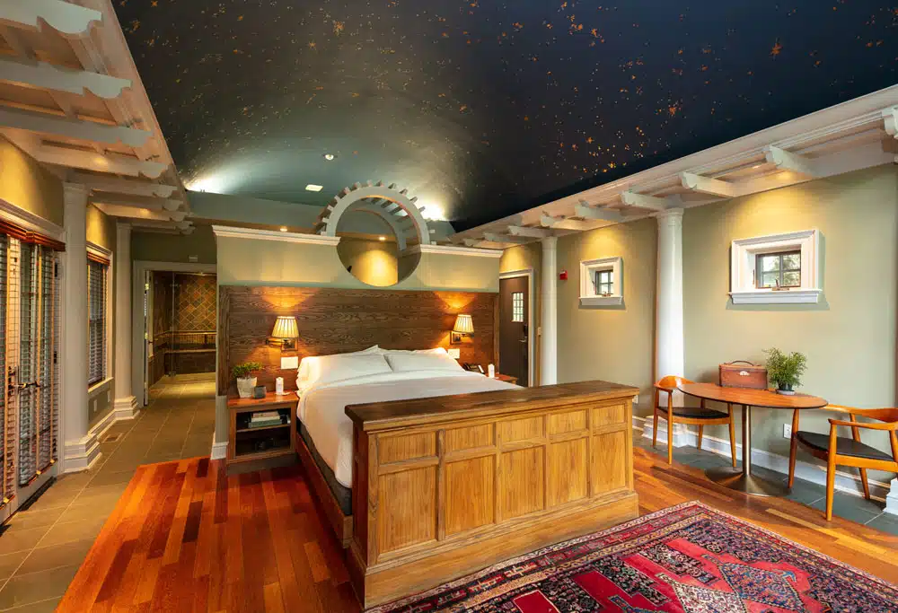 Bedroom in a cottage at the Winvian.