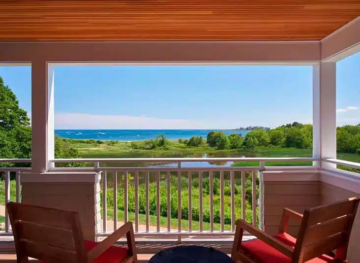 View from a beach suite at Inn by the Sea, Maine.