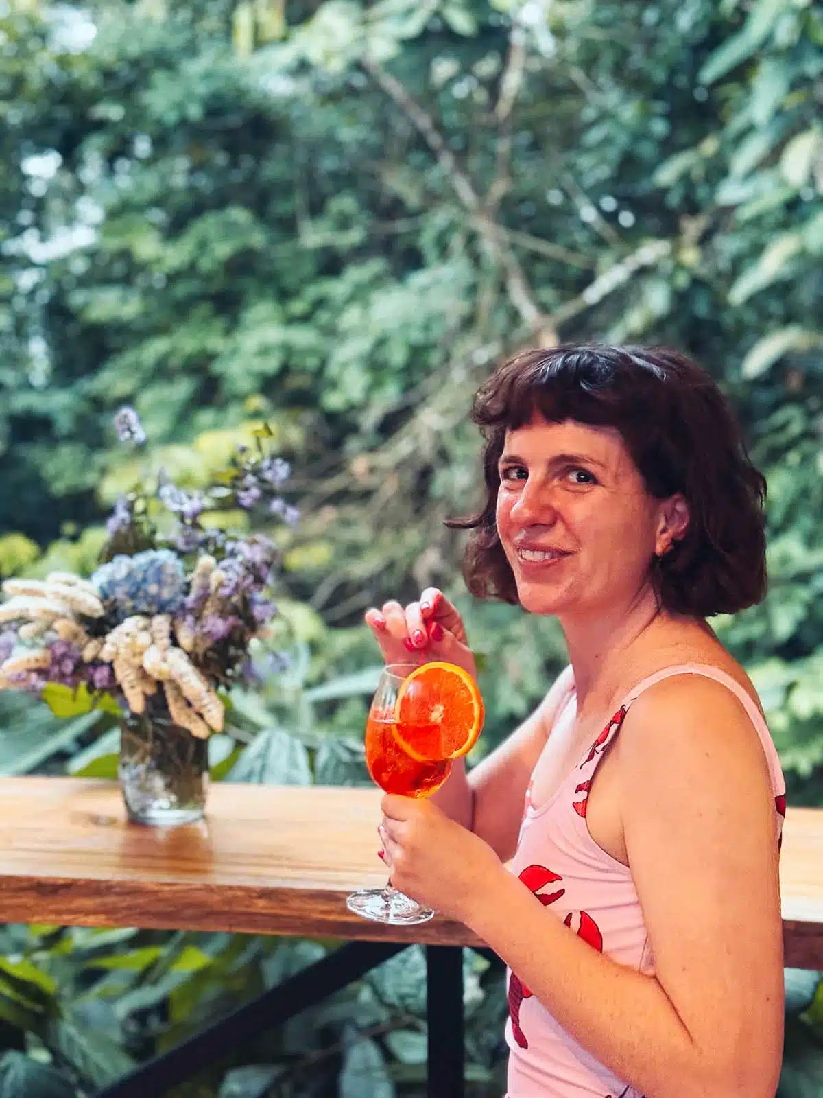 Cocktail in spa area at Finca Amistad, Costa Rica.