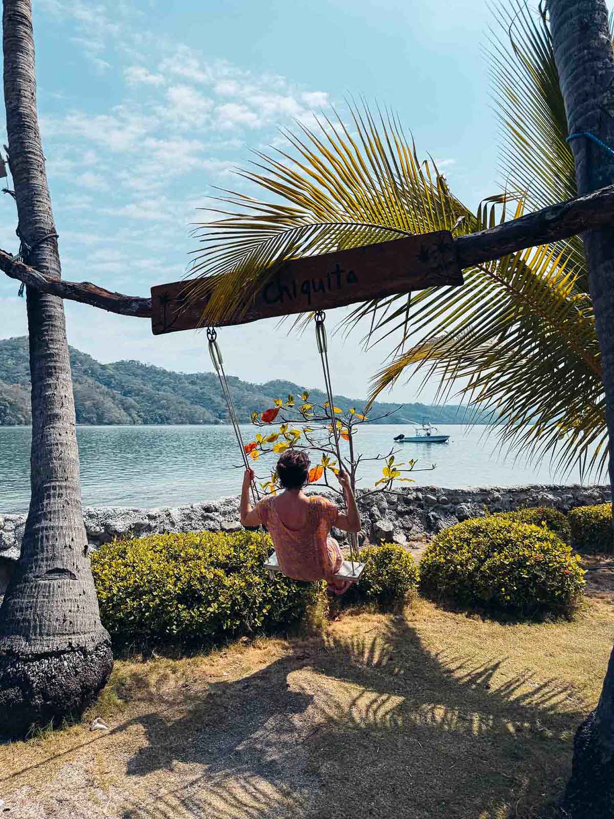 Victoria on a swing in Isla Chiquita, Costa Rica.