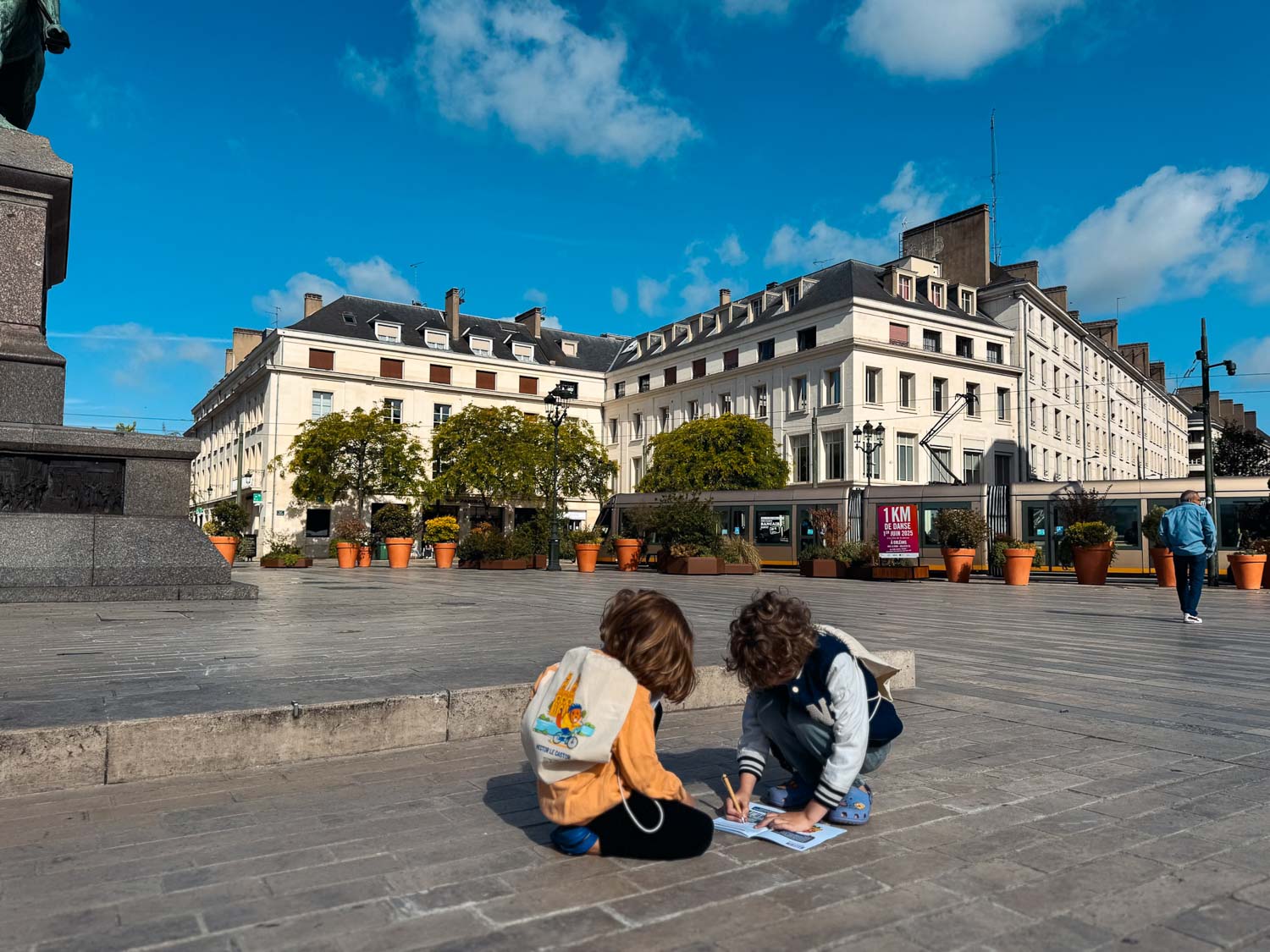 Kids engaging in the Orleans treasure hunt in Loire Valley.