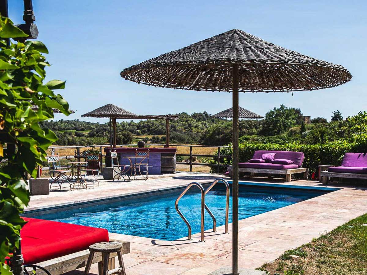 Pool area at Village Castigno.