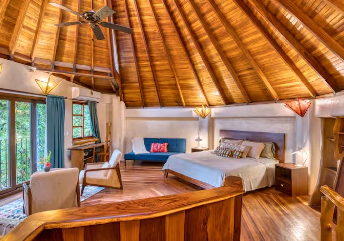 Bedroom at Casa Sol villa in Costa Rica.