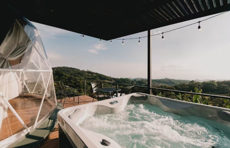 Dome with hot tub in Monte Verde, Costa Rica.