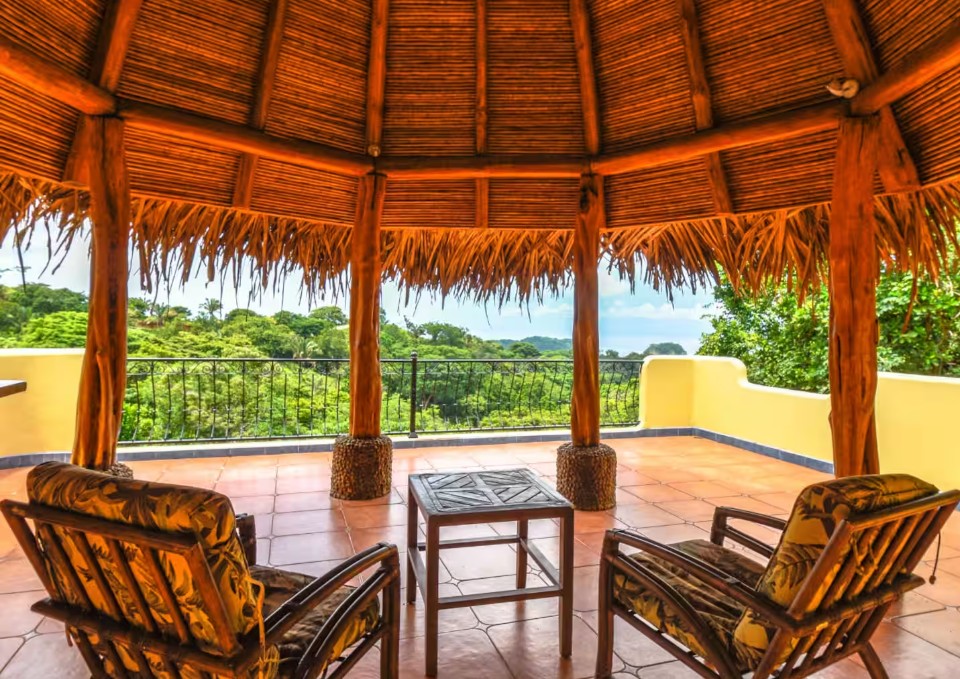 Balcony with a view at fairytale house in Costa Rica.