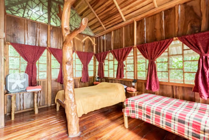 Bedroom at Magical Jungle Tree House in Costa Rica.