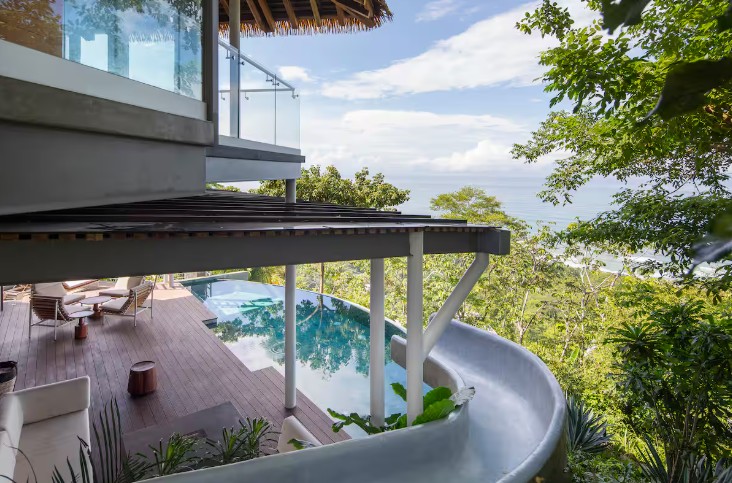 Waterslide at luxury villa in Malpais, Costa Rica.