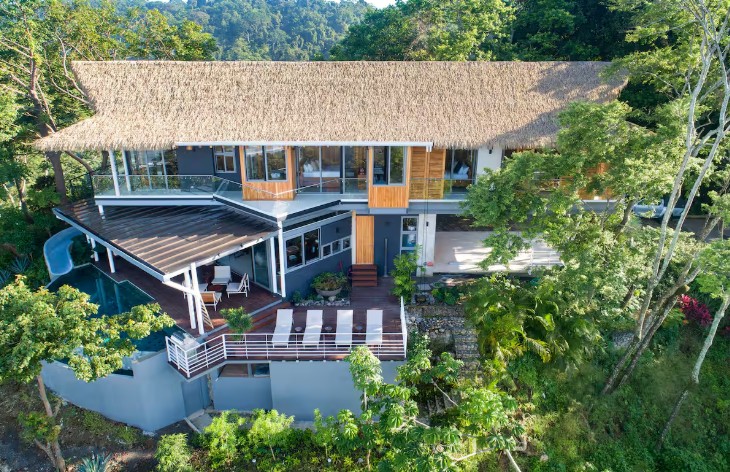 Luxury villa with waterslide and stunning views in Malpais, Costa Rica.