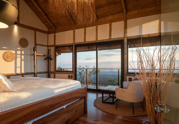 Bedroom at Monte Verde eco-villa in Costa Rica.